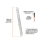 Escalera de aluminio telescópica 28 pasos 16748 Truper - Imagen 3