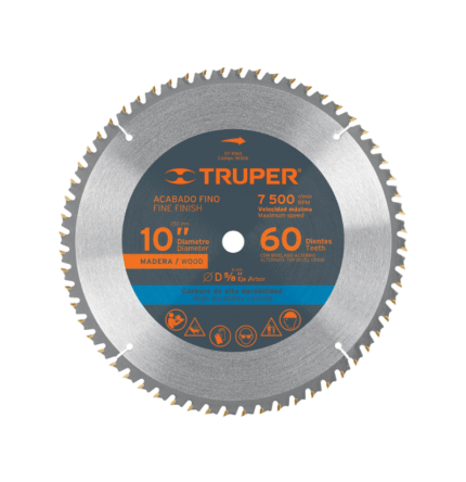 Disco sierra para cortar madera 10" x 60D 18306 Truper