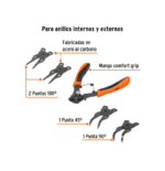 Alicate para Anillo de Retención 6" 4 Cabezas Intercambiables 17355 - Truper - Imagen 6